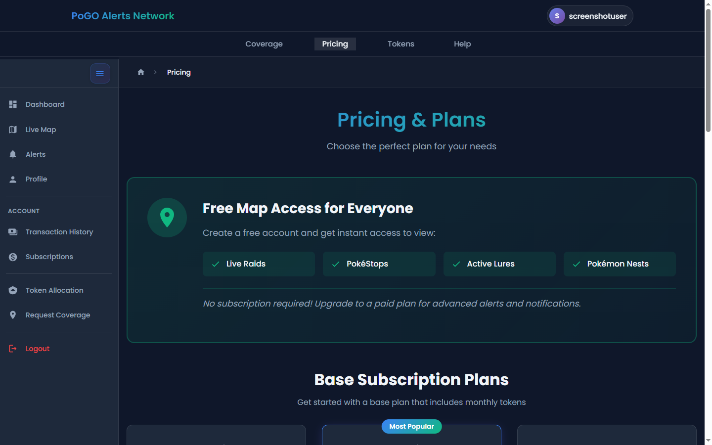 Pricing page showing Basic and Premium subscription plans